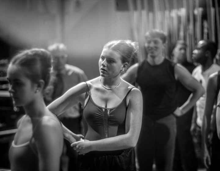 Junior Company members backstage at Orpheum